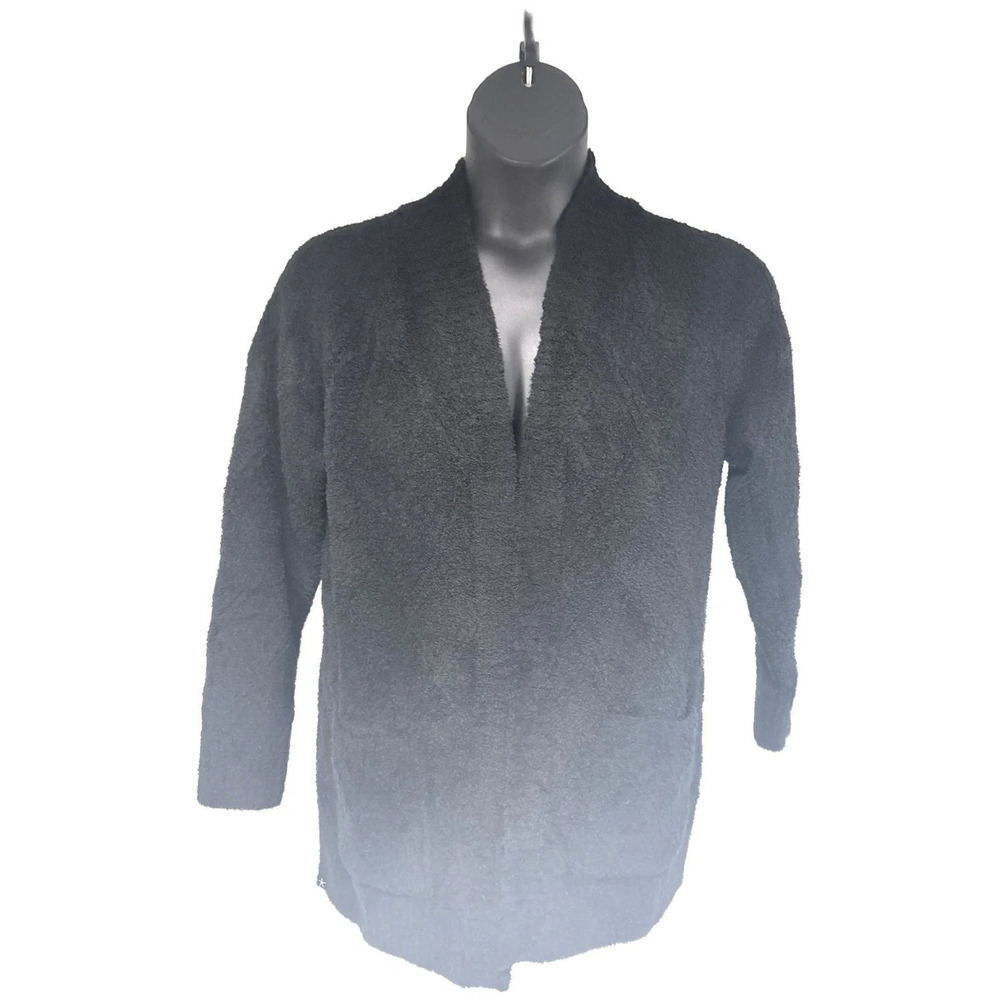 Barefoot Dreams Women's CozyChic Diamond Cable Cardigan Black - Regular
